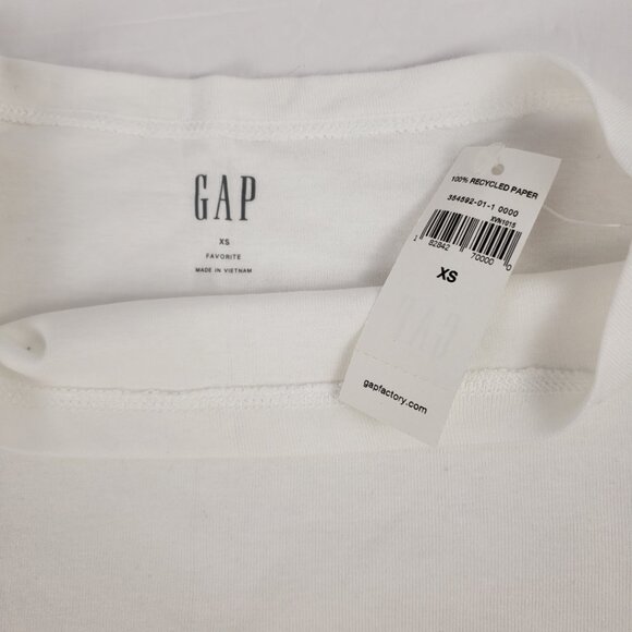 Gap XS White Boatneck T-shirt NWT Long Sleeve Womens - Picture 6 of 13